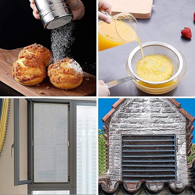 Stainless Steel Woven Wire Mesh 304 Stainless Steel Mesh Sheet 40 Mesh Woven Wire Mesh Tear Resistant Rodent Control Garden Insect Screen for Vent, Filter, Airbrick - Hole 0.5mm