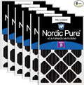 Nordic Pure 20x25x4 (Actual Size: 19 1/2 x 24 1/2 x 3 5/8) Pure Carbon Pleated Odor Reduction Merv 8 Furnace Filters 6 Pack