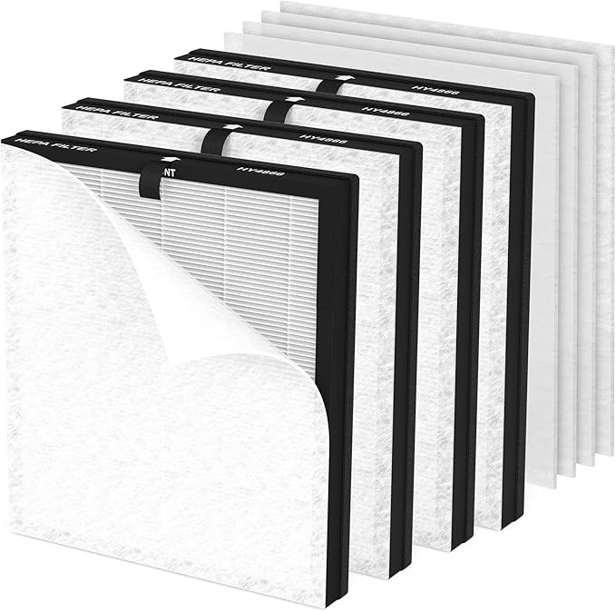 4 Packs Enhanced Version HY4866 Replacment Filters Compatible with Morento HY4866, Westhey HY4866, Yiou M1 and Fetions FT5000 Air Cleaner Purifiers