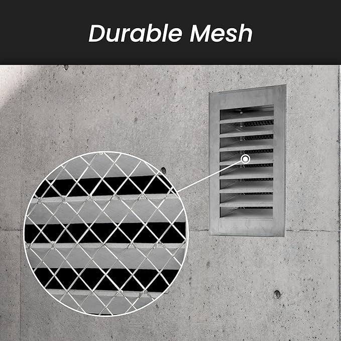 Repa Market 12" x 12" Inch (Inner Dimensions) Galvanized Steel Black Soffit Air Vent Cover - Louvered Square Gable Vent with Mesh Screen - Exhaust/Intake Ventilation Grill - Outdoor Metal Duct Grate