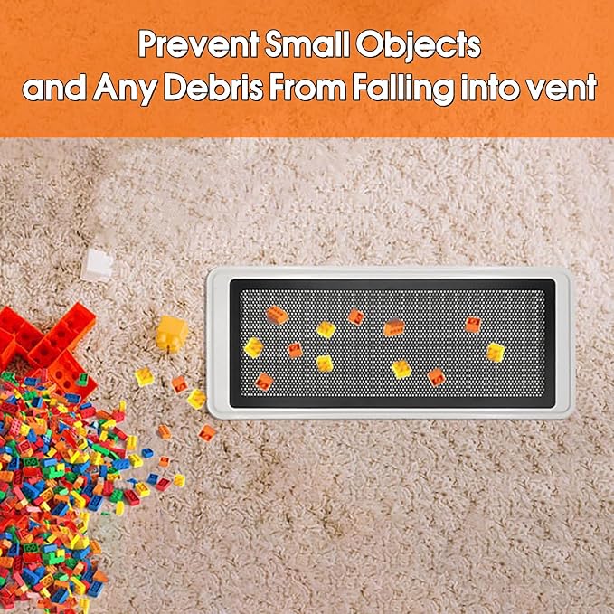 Floor Register Vent Cover, 6"x12" Magnetic Air Vent Screen Mesh Covers for Home Floor/Wall/Ceiling Registers Air Vent Filters, Black (4 Packs)