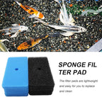 MDEOOSKY 4 Sets Pond Filter Sponge Pads, Coarse and Fine Filter Media Replacement for 52231 52229 Filter Box, for Outdoor Pond Aquariums Fountains, Compare to Part# 871980305528
