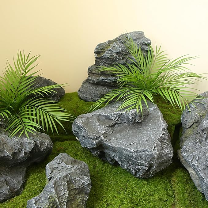 Outdoor Fake Rock Cover Realistic Lightweight Fiberglass Artificial Landscape Boulder Enclosure Protection Dome for Well Pump Septic Tank Electrical Boxes R (F)