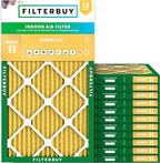 Filterbuy 8x20x1 Air Filter MERV 11 Superior Pet & Allergy Defense (12-Pack), Electrostatic Pleated HVAC AC Furnace Filters Replacement, Made in USA (Actual Size: 8.00 x 20.00 x 0.75)