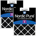 Nordic Pure 14x20x1 (Actual Size: 13 1/2 x 19 1/2 x 3/4) Pure Carbon Pleated Odor Reduction Furnace Air Filters 2 Pack