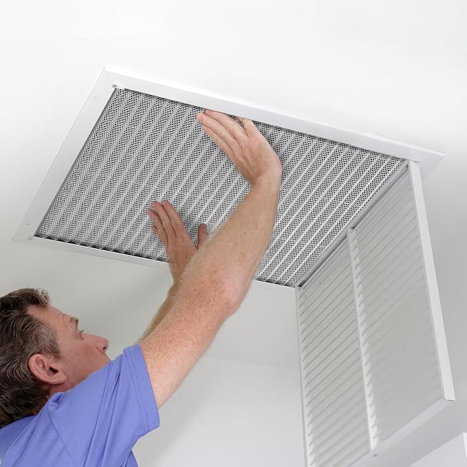 VEVOR 20x25x4 inch Electrostatic Air Filter, AC/HVAC Furnace Filter Washable & Reusable Aluminum, MERV 8 Long Lifetime, Home or Office (Actual Size: 19.37 x 24.37 x 3.58 in)