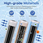 ICEPURE 4.5" x 20" Whole House CTO Carbon Water Filter, Activated Carbon Block, KDF Cartridge and Activated Carbon Lead Remove Filter Replacement Set for 3-Stage Water Filter System, Pack of 1