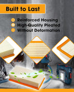 Flat HEPA Filter Replace VF130H Fit for Bosch Dust Extractors VAC090 & VAC140 Series, High-Efficiency Filter for Jobsite & Workshop, 1-Pack Only for Dry-Vacuuming Easy to Install
