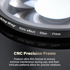 Walking Way 52MM Whirlpool Camera Effects Filter, Tunnel Vision Spiral Halo Prism Lens Filter with Vortex and Circular Halo Frame Effect for Camera Lens