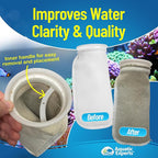 Aquatic Experts 4 inch Ring 100 Micron Felt Filter Sock - Filter Socks for Saltwater Aquarium, Sump Filter Sock, Freshwater Aquarium Socks, Reef Filter Sock (4"x8", 4 Pack)