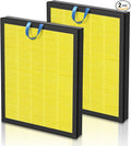 Vital 200S Pet Care Replacement Filter for LEVOIT Vital 200S and Vital 200S-P Air Purifier, HEPA and Activated Carbon Filter, Vital 200S-RF-PA, 2 Pack, Yellow
