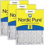 Nordic Pure 16x20x2 (Actual Size: 15 1/2 x 19 1/2 x 1 3/4) Pleated MERV 10 Air Filters 3 Pack