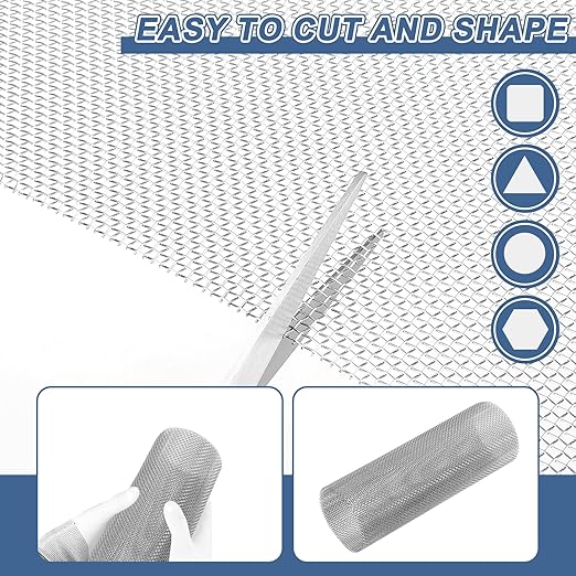 uxcell 10 Mesh 79" x 12" Woven Wire Mesh, 304 Stainless Steel Air Vent Filter Screen, Window Screen Mesh for DIY Projects Vents Cover Filtration Animals Fence