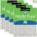 Nordic Pure 12x25x1 (Actual Size: 11 3/4 x 24 3/4 x 3/4) Pleated Air Filters MERV 13 Plus Carbon 4 Pack