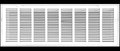 HVAC Premium 32" X 10" Steel Return Air Filter Grille for 1" Filter - Fixed Hinged - HVAC DUCT COVER - Flat Stamped Face - White [Outer Dimensions: 34 5/8"w X 12 5/8"h]