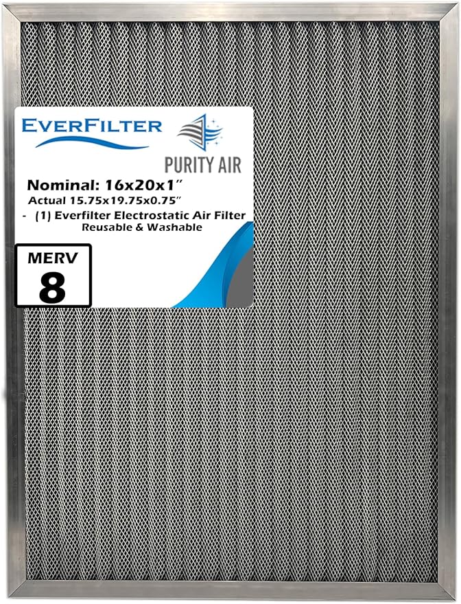 16x20x1 Electro-static Air Filter (1-Ct) AC Furnace Filter, Reusable & Washable 4-Stage Electrostatic Filter for Residential and Commerical HVAC (Actual Size: 15.75 x 19.75 x 0.75 Inches)