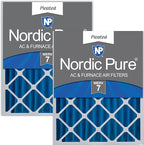 Nordic Pure 20x25x4 (Actual Size: 19 1/2 x 24 1/2 x 3 5/8) Pleated MERV 7 Air Filters 2 Pack