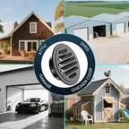 HG Power Stainless Steel Soffit Vents 4 Inch, Black Round Vent Cover with Screen Mesh, Louver Soffit Exhaust Vent for Wall Garage, Kitchen, Attic & House Ventilation, 98mm Diameter