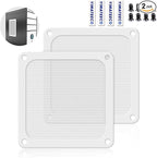 Dust Filter PC 140mm Computer Fan Filter Grills for Computer Cooler Fan/PSU/Routers 50 Mesh, Magnetic Frame PC Cooler Filter Dustproof Mesh (PVC, 140 * 140mm, 2pcs, White)