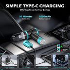 Handheld Car Vacuum with 15000PA Power, 4 in 1 Powerful Cordless Vacuum Cleaner & Air Duster with 2000mAh Battery, Rechargeable Portable Mini Hand Held Vacuum for Car, Home,Office,Pet Hair（Blue）