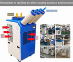 TECHTONGDA Industrial Spot Cooler Mobile Air Conditioner Outdoor Cooling Machine Aircon 220V Columns Outlet 910m³/h Air Flow