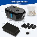 NFESOLAR Small Pond Filter for Outdoor Ponds Fish Tank 50-600 Gallon, Filter Box Protect Submersible Pump with Filter Pads, Bio-Balls and Ceramic Filter Rings N9200