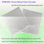 2-Pack upgraded 97007894 kitchen vent hood filter 9.9" x 11.7" x 0.38" Fit Bro-an 97005683 Range Hood Filter and NSP GE Kenmore NuT-one Range Hood vent Filters - Traps Grease & Filters Cooking Air