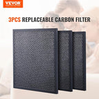 VEVOR Active Carbon Filters, 3 Pack, 15.7'' x 15.7'' Air Filter Replacement, High-efficient Stage 2 Filters Compatible w/BlueDri & VEVOR Scrubber, Air Purifiers, Water Damage Restoration Equipment