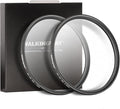 WalkingWay White Mist 52MM Soft Focus Filter Set - Dreamy Fog Effect for Video/Vlog/Portrait Photography - 2pcs (Soft 1 and 2)