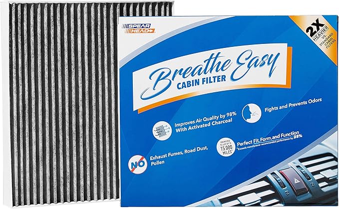Spearhead Odor Defense Breathe Easy AC & Heater Cabin Filter | Fits Various 2016-25 Hyundai/Kia Like OEM | Up to 25% Longer Lasting w/Activated Carbon (BE-160)