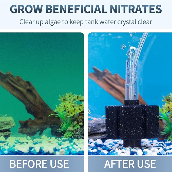 Pawfly Aquarium Bio Sponge Filter Quiet Betta Fry Shrimp and Small Fish Foam Filter for Fish Tank up to 30 Gallons, 3 Pack