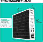 X7935 20x20x5 Air Filter MERV 16, Replacement Media for HCC14-23 HCF14-16 len-nox Air Filters, honey-well Models FC100A1011 and FC200E1011