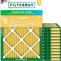Filterbuy 16.5x21x1 Air Filter MERV 11 Superior Pet & Allergy Defense (12-Pack), Electrostatic Pleated HVAC AC Furnace Filters Replacement, Made in USA (Actual Size: 16.50 x 20.50 x 0.75)