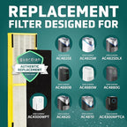 GermGuardian HEPA Pure Genuine Air Purifier Filter B, Removes 99.97% of Pollutants, Wildfire Smoke, Odors, for AC4825, AC4300, AC4900, AC4880, AC4850, CDAP4500,Black/Yellow,FLT4825,2 Count (Pack of 2)