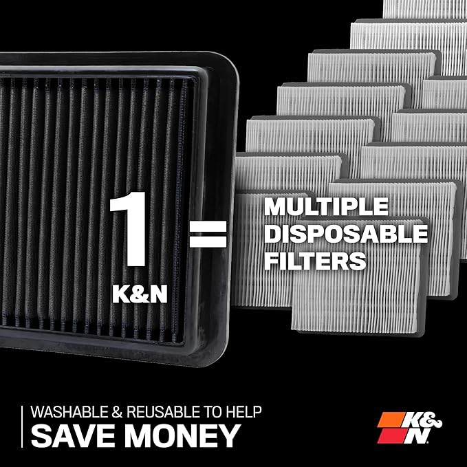 K&N Performance Diesel Dryflow Lifetime Engine Air Filter: Increase Power: Premium, Washable: Compatible with 2013-2024 RAM: 2500, 3500, 4500, 5500, 33-5005HBK