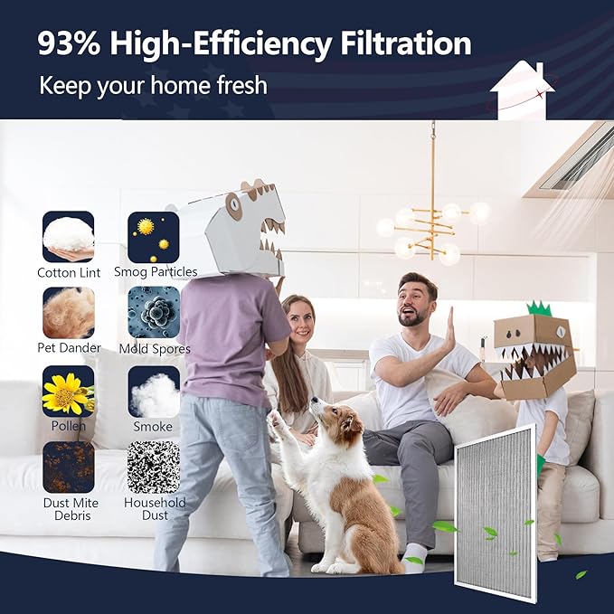 14x20x1 Electrostatic Air Filter, 8 Stage Washable Aluminum AC/HVAC Furnace Filter, Reusable Lifetime Permanent Air Filter, Easy to Clean,Increases Airflow(Actual Size:13.50x19.50x0.82)