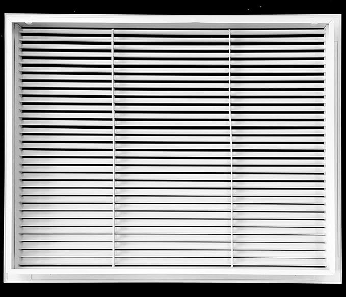 HVAC Premium 20" X 30" Aluminum Return Filter Grille for 1" Filter - Easy Airflow - Linear Bar Grilles [Outer Dimensions: 22.5"w X 32.5"h]
