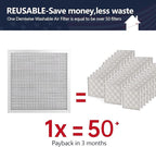 12x12x1 Electrostatic Air Filter, Reusable MERV 8 Aluminum AC/HVAC Furnace Filter, Washable Lifetime Permanent Air Filter, Easy to Clean,Increases Airflow(Actual Size:11.69x11.69x0.82)