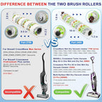 Lemige Brush Filter Replacement Parts for Bissell CrossWave Vacuum 3888A 1785 Pet Pro 2306A Cordless Wet Dry Vac, 2 Pack 2460 Pet Brush Rolls 2 Pack 1868 Multi-Surface Brush 4 Pack 1866 Vacuum Filters