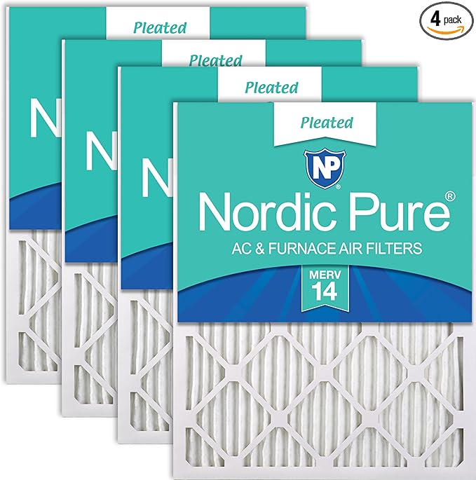 Nordic Pure 18x25x1 (Actual Size: 17 1/2 x 24 1/2 x 3/4) Pleated MERV 14 Air Filters 4 Pack