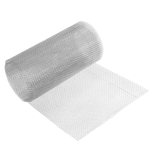 uxcell 6 Mesh 118" x 12" Woven Wire Mesh, 304 Stainless Steel Air Vent Filter Screen, Window Screen Mesh for DIY Projects Vents Cover Filtration Animals Fence
