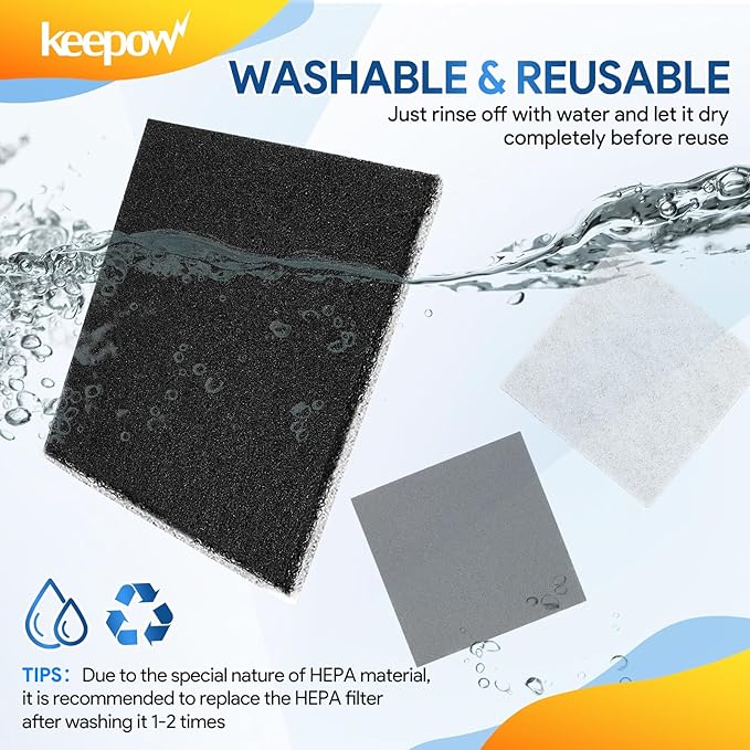 KEEPOW CF-1 Hepa Filter Replacement Compatible with Kenmore Sears Progressive CF-1, Progressive & Whispertone, Panasonic Models, Including 86883, 86880, 20-86883, 2086883, 8175084, 2 Pack