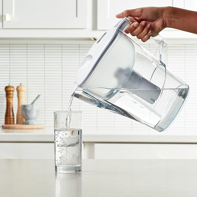 Amazon Basics Enhanced Replacement Water Filters for Water Pitchers, BPA-Free, WQA & NSF Certified, Compatible with Brita Water Pitchers & Drinking Water Filter Systems, 1 Year Filter Supply, 6-Pack