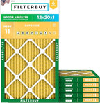 Filterbuy 12x20x1 Air Filter MERV 11 Superior Pet & Allergy Defense (6-Pack), Electrostatic Pleated HVAC AC Furnace Filters Replacement, Made in USA (Actual Size: 11.50 x 19.50 x 0.75)
