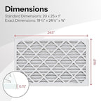 20x25x1 Air Filter by AIRx Filters MERV 11 Pleated Furnace Filter HVAC AC Filters - Made in the USA - 6 Pack