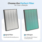 C3500 and C3500 WIFI Air Purifier Original Replacement Filter Set, 1 Ture HEPA Filter and 1 Activated Carbon Filter (1 Pack-2 Filters)