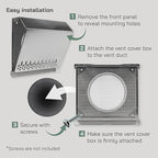 Vent Systems 6" Inch Air Supply Vent Cover with Rubber Gasket - Stainless Steel - Robust Weatherproof Outdoor Air Intake Box - Duct or Surface Mounting - Rain and Snow Protection