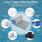 Aquarium Filter Media, Upgraded 8-Layer Filter Sponge Pad for Fish Tank and Pond, Super Filtering Effect, Cut to Fit, Reusable and Washable Aquarium Filter Floss (11.8” x 47.2”)