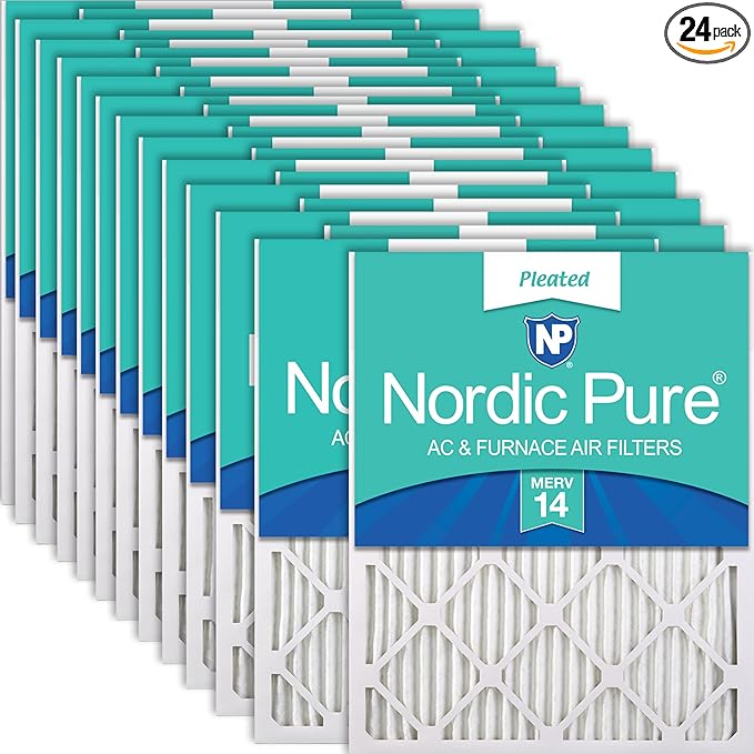 Nordic Pure 18x24x1 (Actual Size: 17 1/2 x 23 1/2 x 3/4) Pleated MERV 14 Air Filters 24 Pack