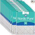 Nordic Pure 12x25x1 (Actual Size: 11 3/4 x 24 3/4 x 3/4) Pleated MERV 14 Air Filters 24 Pack